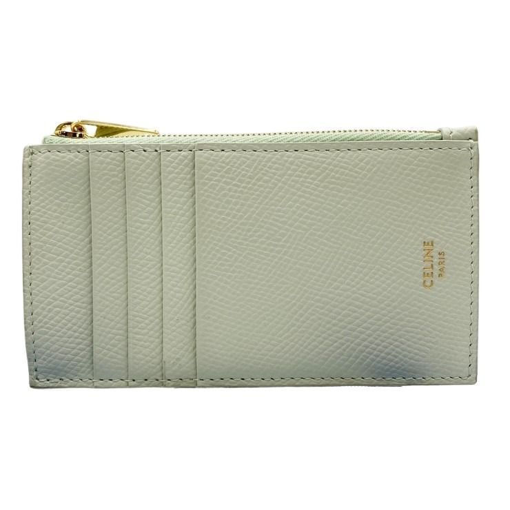 Celine Card Coin Case Fragment Pastel Green Leather Gold — view 2