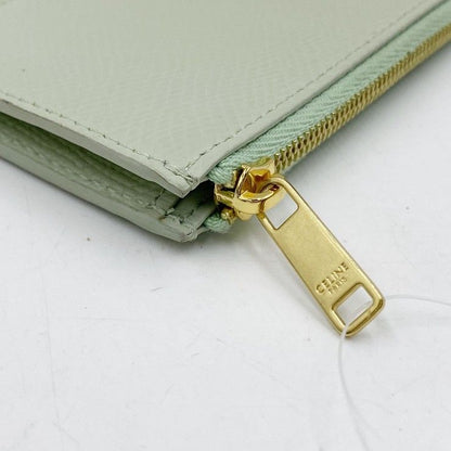 Celine Card Coin Case Fragment Pastel Green Leather Gold — view 6