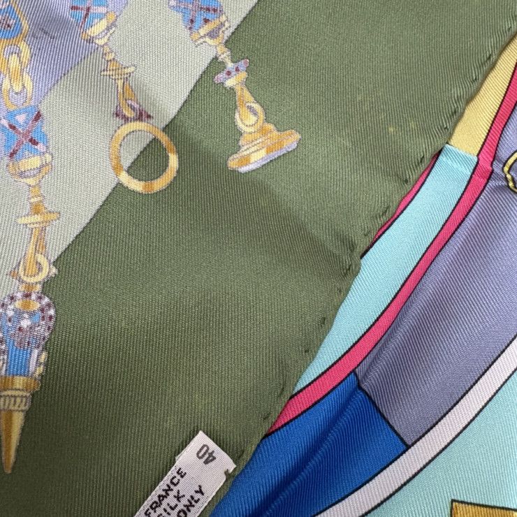 Hermes Scarf Carre 90 Parmi les Fleurs Je Compte Heures Time Among Flowers — view 5
