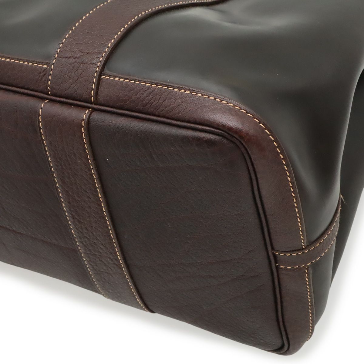Hermes Garden Party PM Tote Bag Amazonia Leather Dark Khaki Brown — view 3