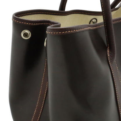 Hermes Garden Party PM Tote Bag Amazonia Leather Dark Khaki Brown — view 5