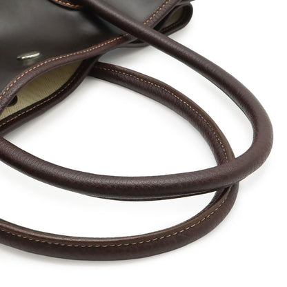 Hermes Garden Party PM Tote Bag Amazonia Leather Dark Khaki Brown — view 4