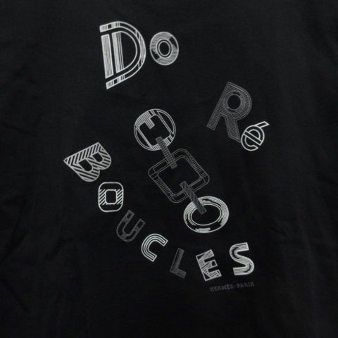Hermes RE Boucles Short Sleeve Print T-Shirt 40 Black Top — view 3