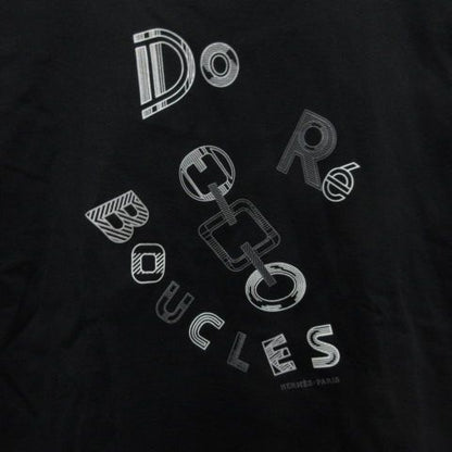 Hermes RE Boucles Short Sleeve Print T-Shirt 40 Black Top — view 3