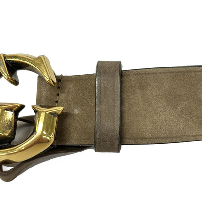 Gucci Belt Dark Brown Gold Double Leather X — view 5