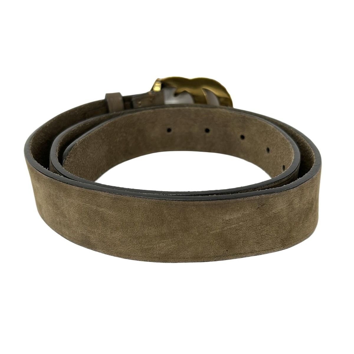 Gucci Belt Dark Brown Gold Double Leather X — view 2