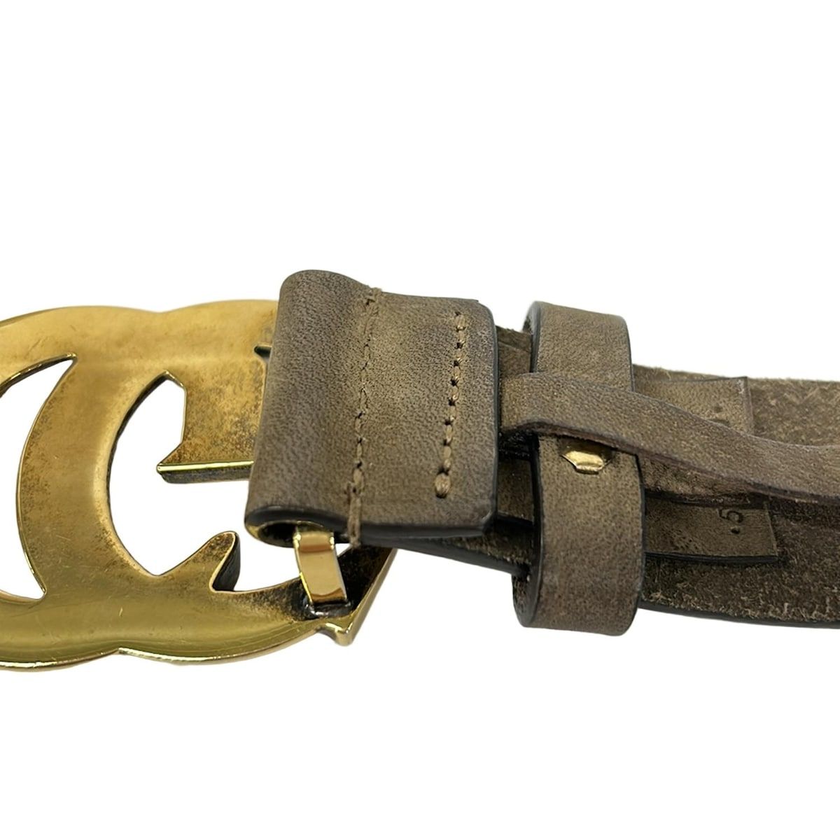Gucci Belt Dark Brown Gold Double Leather X — view 7