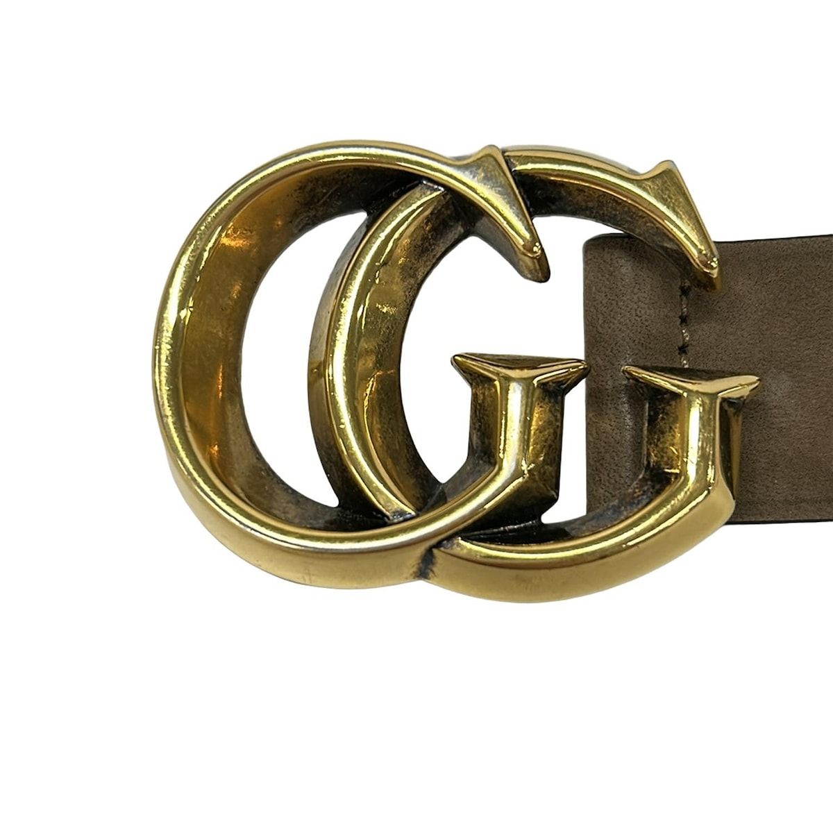Gucci Belt Dark Brown Gold Double Leather X — view 3