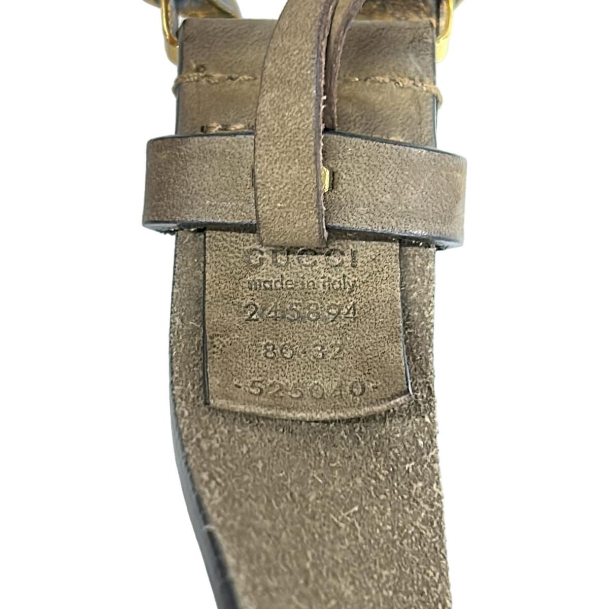 Gucci Belt Dark Brown Gold Double Leather X — view 4