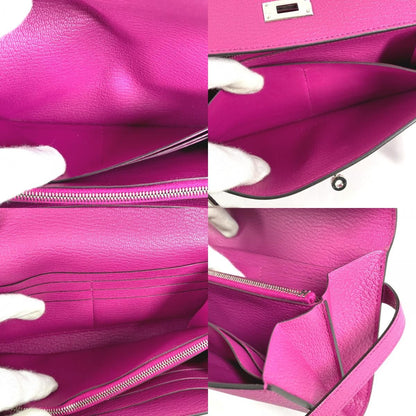Hermes Wallet Kelly Chevre Rose Purple — view 8