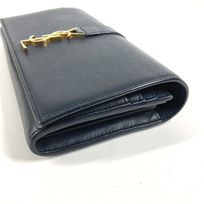Saint Laurent Paris Wallet Logo Leather Navy — view 5