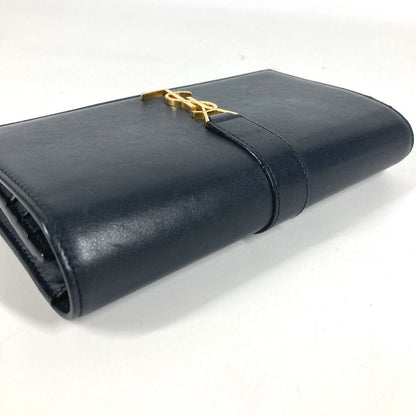 Saint Laurent Paris Wallet Logo Leather Navy — view 6