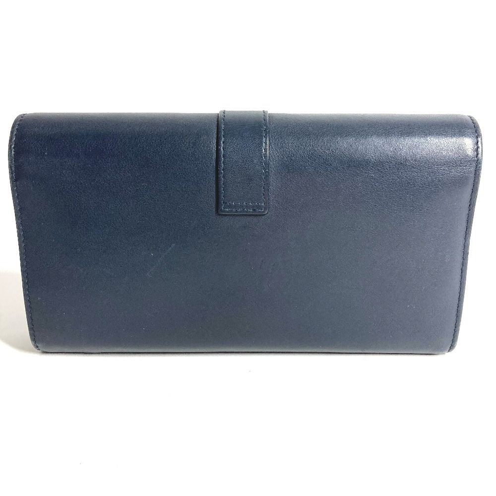 Saint Laurent Paris Wallet Logo Leather Navy — view 2