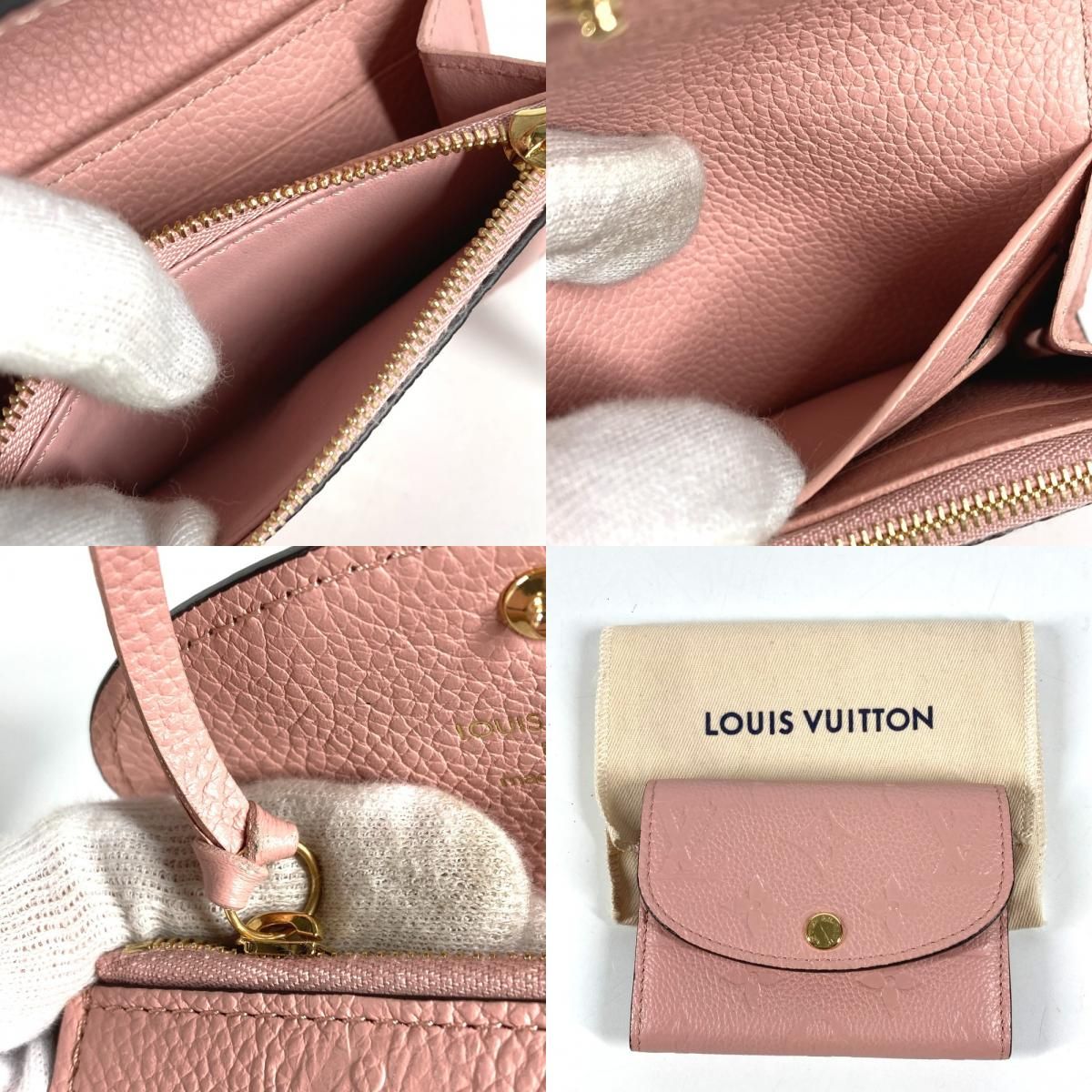 Louis Vuitton Bifold Wallet Porte Monnaie Rosalie Monogram Rose Pudol Pink — view 9
