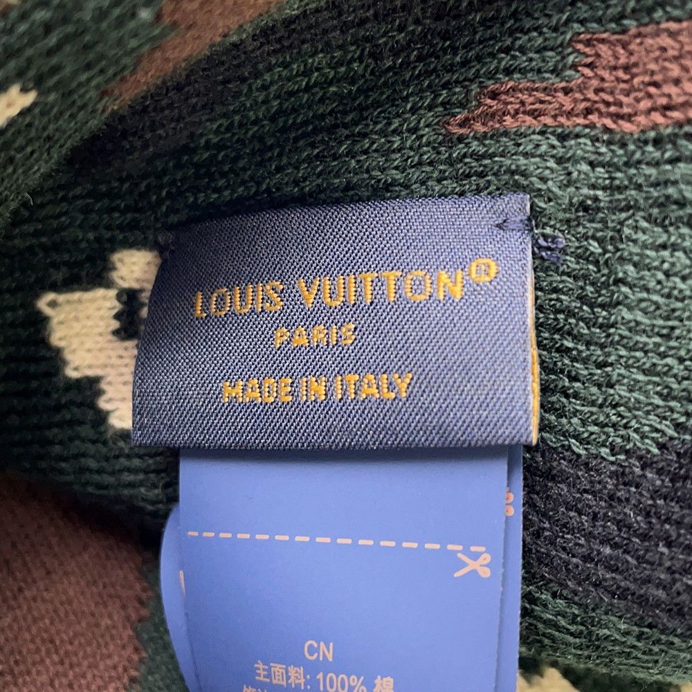 Louis Vuitton Knit Hat Beanie LV Fit Black White Green — view 8