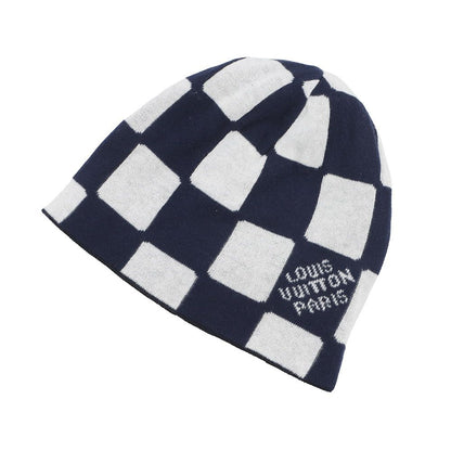 Louis Vuitton Knit Hat Beanie LV Fit Black White Blue — view 5