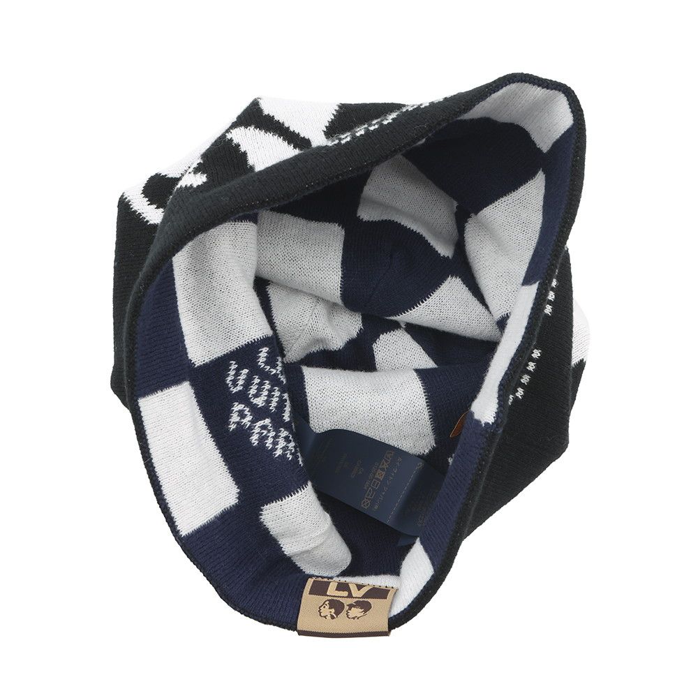 Louis Vuitton Knit Hat Beanie LV Fit Black White Blue — view 4