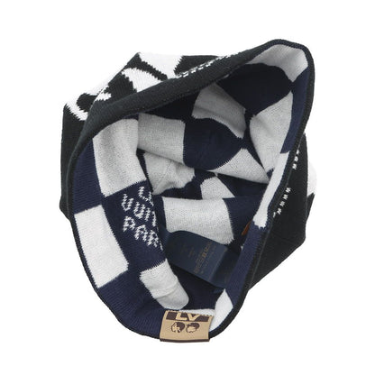 Louis Vuitton Knit Hat Beanie LV Fit Black White Blue — view 4