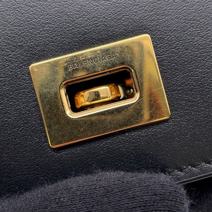 Balenciaga Bag Charm Tag Key Ring Leather Black — view 9