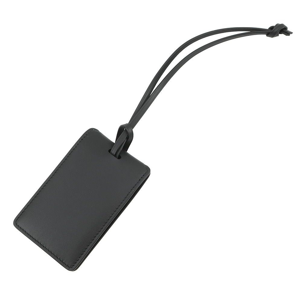 Balenciaga Bag Charm Tag Key Ring Leather Black — view 3