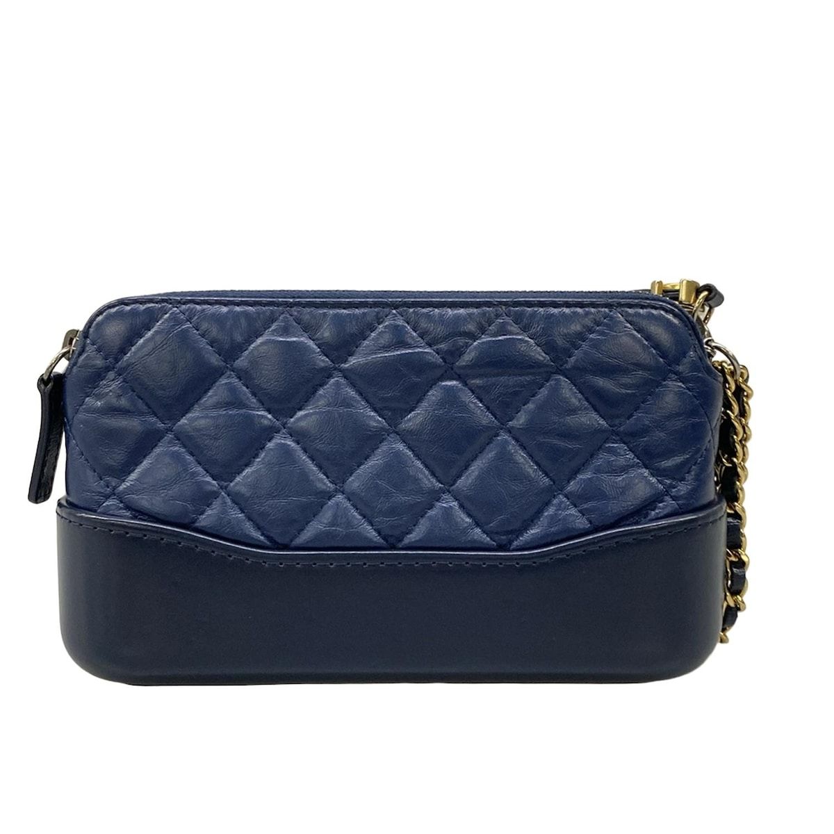 Chanel Wallet Gabriel Chain Clutch Quilted Navy Leather — view 2