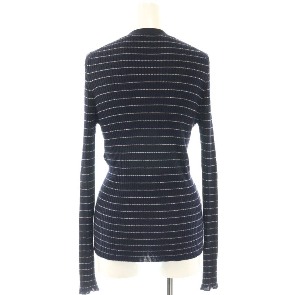Dior Knit Cardigan Long Sleeve Neck Cashmere Silk CD Button Border — view 2