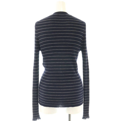 Dior Knit Cardigan Long Sleeve Neck Cashmere Silk CD Button Border — view 2