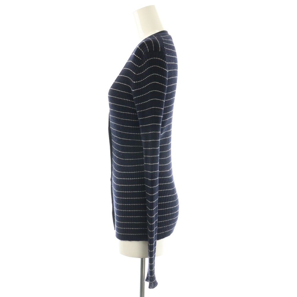 Dior Knit Cardigan Long Sleeve Neck Cashmere Silk CD Button Border — view 3