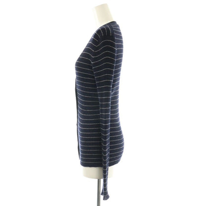 Dior Knit Cardigan Long Sleeve Neck Cashmere Silk CD Button Border — view 3