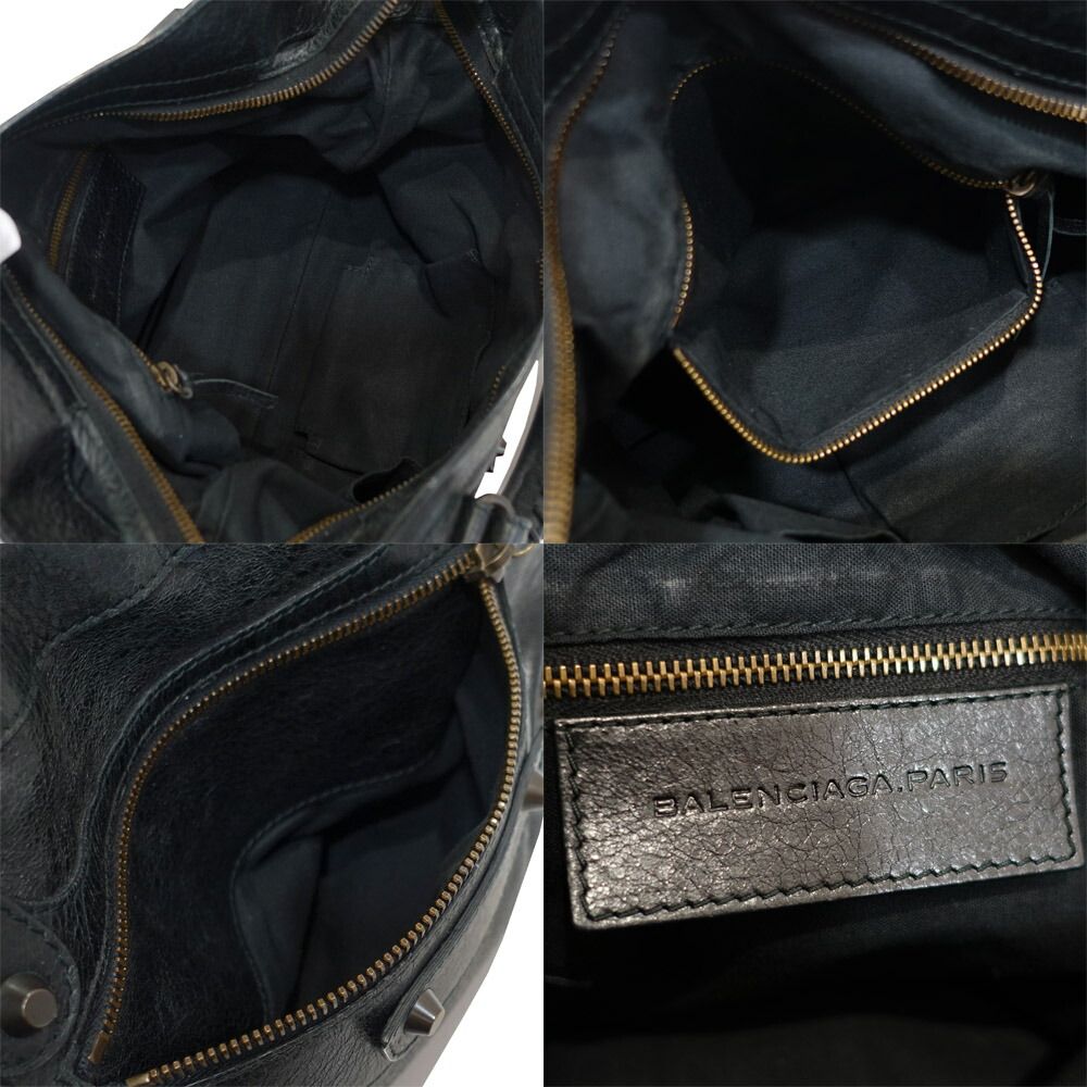 Balenciaga The Town Handbag 2-Way Leather Black Gold — view 5