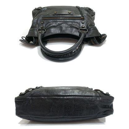 Balenciaga The Town Handbag 2-Way Leather Black Gold — view 3