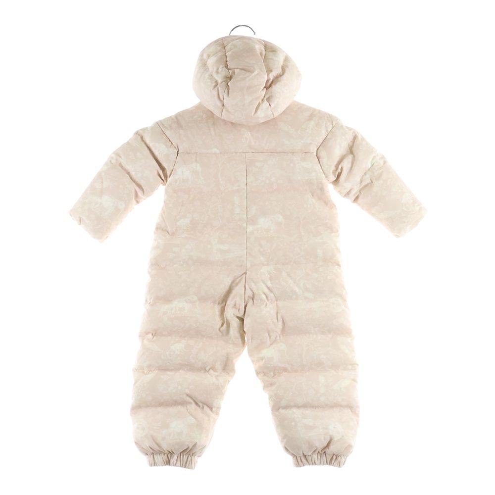 Dior Baby Toile de Jouy Allover Pattern Down Snap Button Romper Gloves — view 2