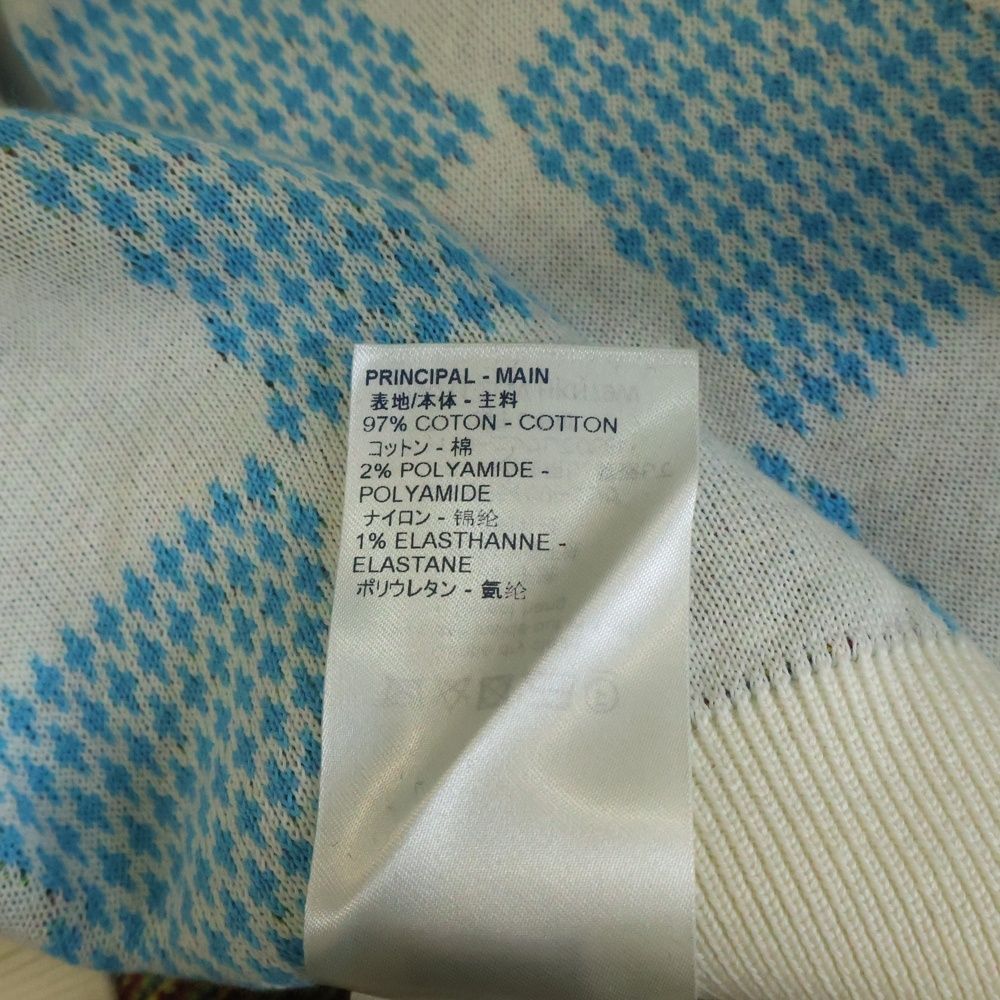 Louis Vuitton Damier Dist Det Half Zip Knit Blue Multi Zlw Flat — view 7