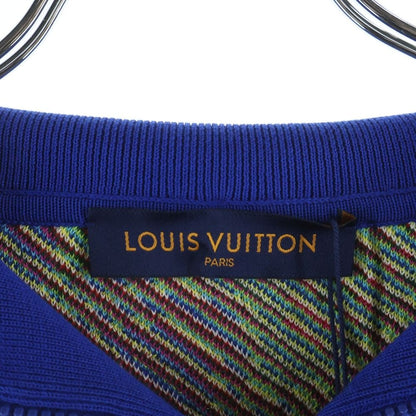 Louis Vuitton Damier Dist Det Half Zip Knit Blue Multi Zlw Flat — view 6