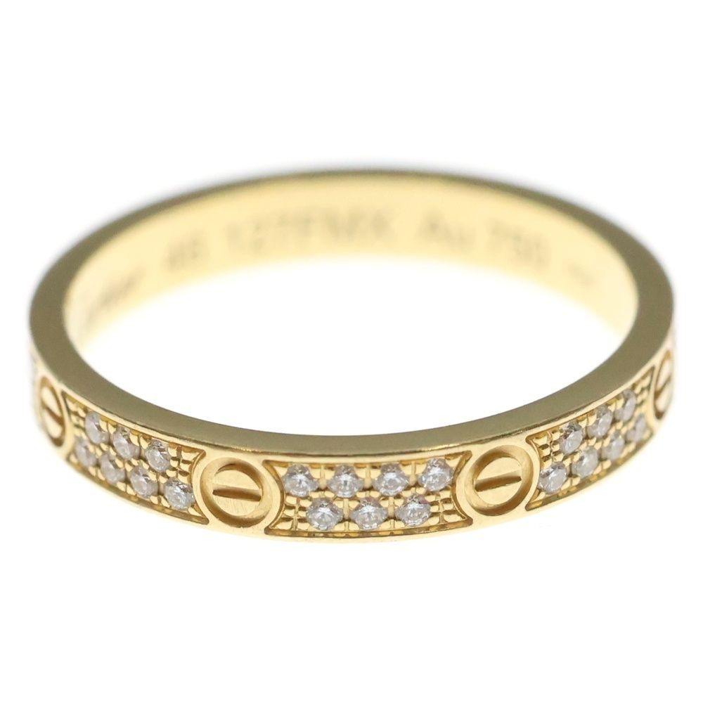 Cartier Mini Love Pave Diamond Ring 18K PG Pink Gold — view 4