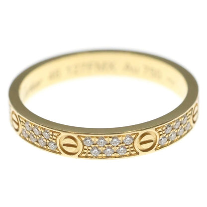 Cartier Mini Love Pave Diamond Ring 18K PG Pink Gold — view 4