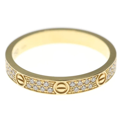 Cartier Mini Love Pave Diamond Ring 18K PG Pink Gold — view 2