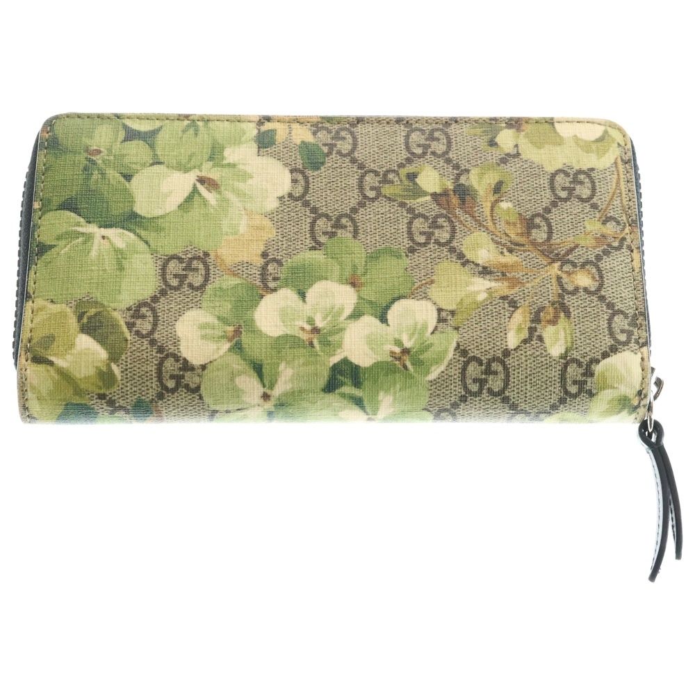 Gucci GG Supreme Zip Around Wallet Beige Green Leather — view 2