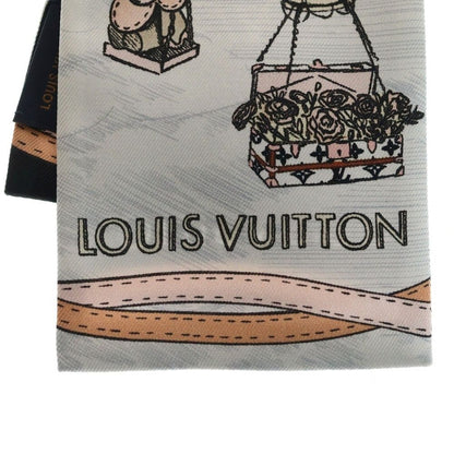 Louis Vuitton Bandeau Up and Away Gray Silk Scarf Black — view 3