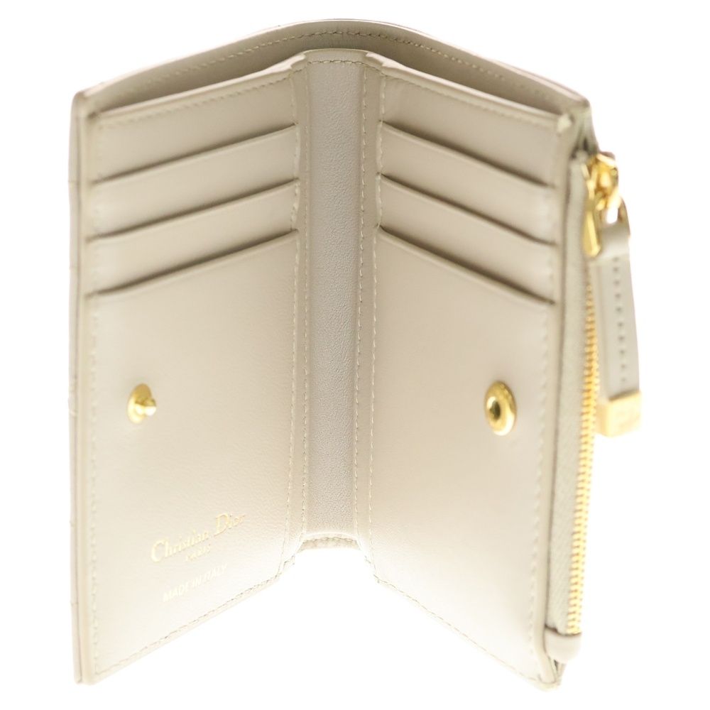 Dior Crystal Wallet Leather Compact Bifold Beige — view 4