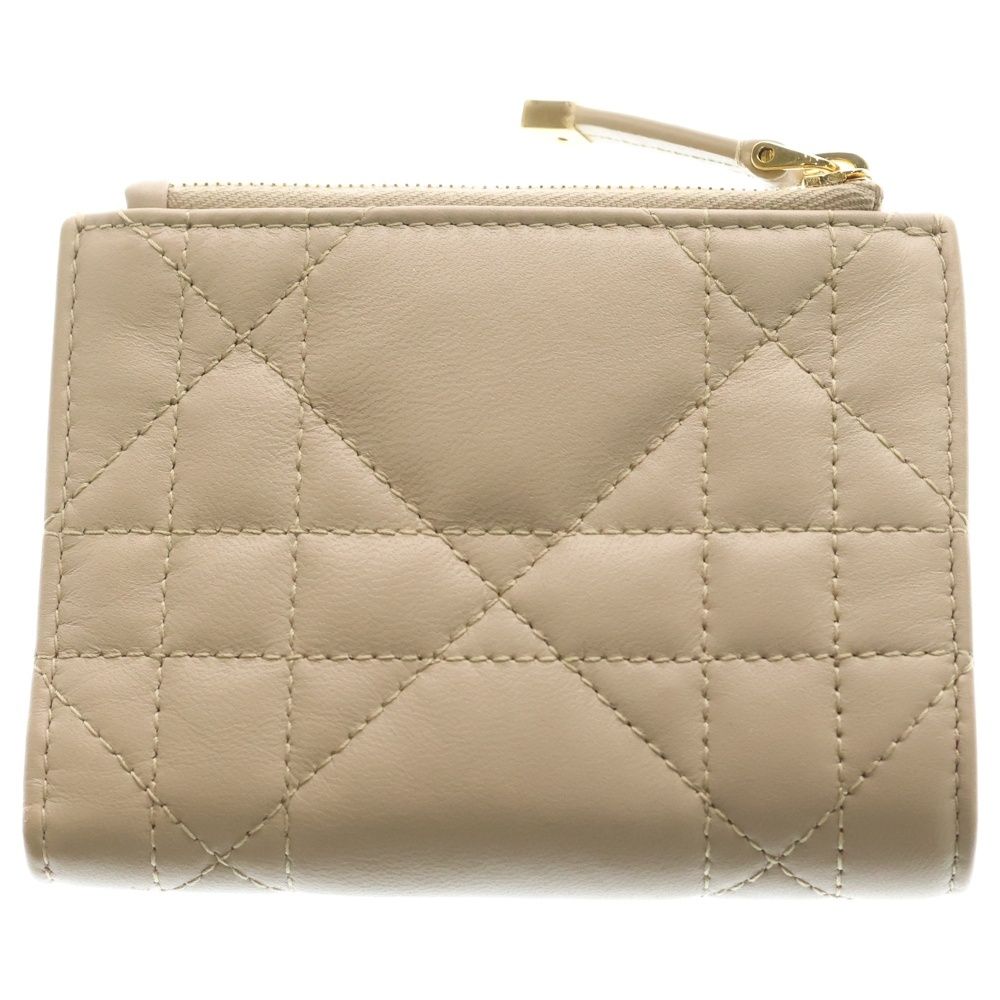 Dior Crystal Wallet Leather Compact Bifold Beige — view 2
