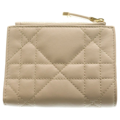 Dior Crystal Wallet Leather Compact Bifold Beige — view 2