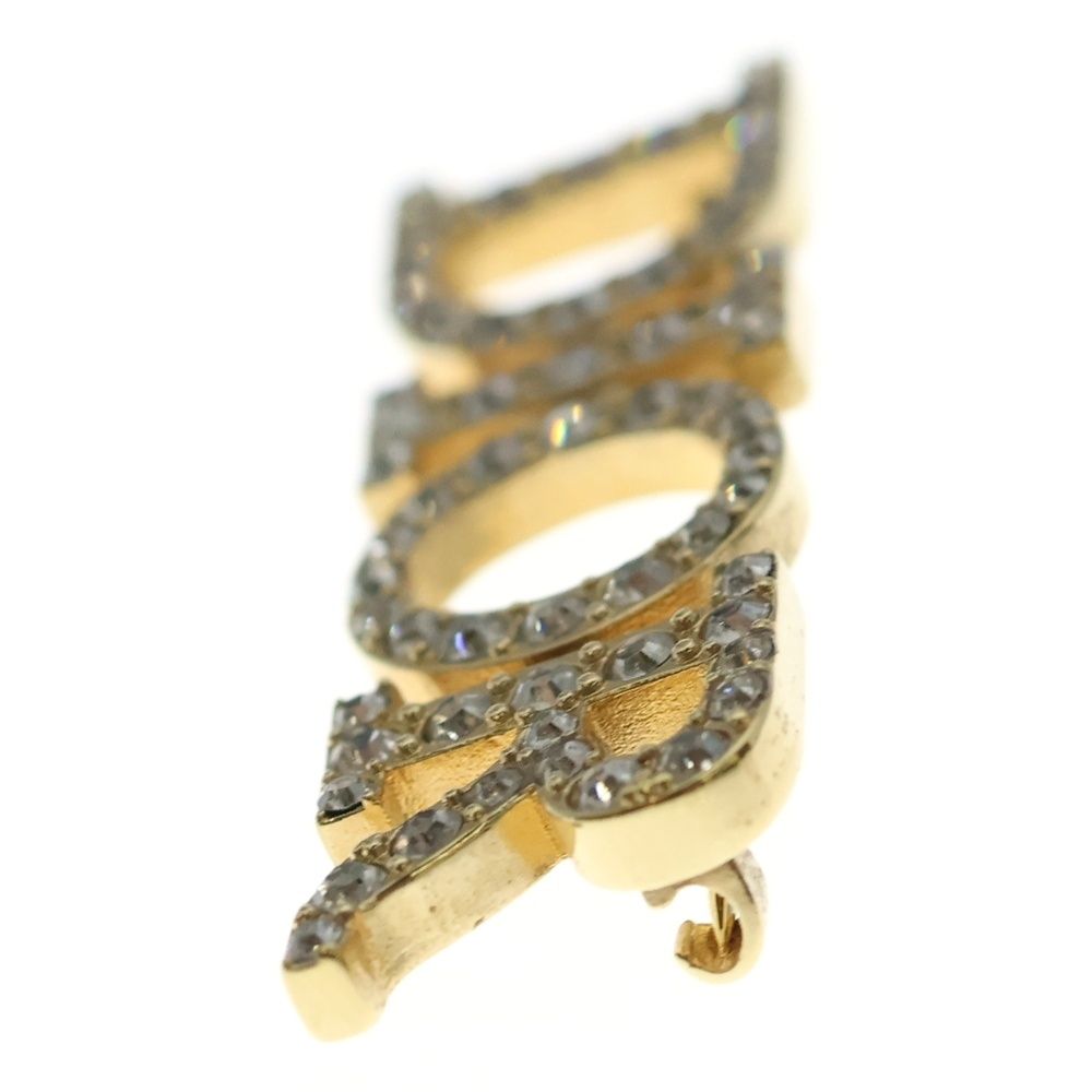 Dior Dioevolution Logo Rhinestone Brooch Gold — view 4