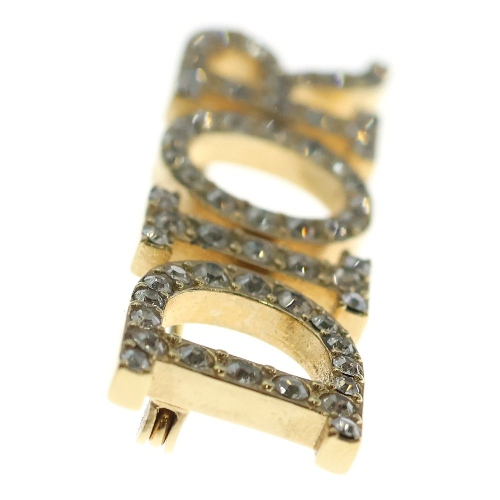 Dior Dioevolution Logo Rhinestone Brooch Gold — view 3