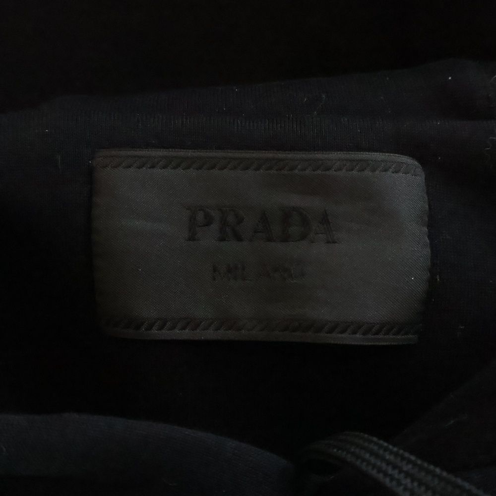 Prada Technical Cotton Hoodie Pullover Black Sweater — view 6