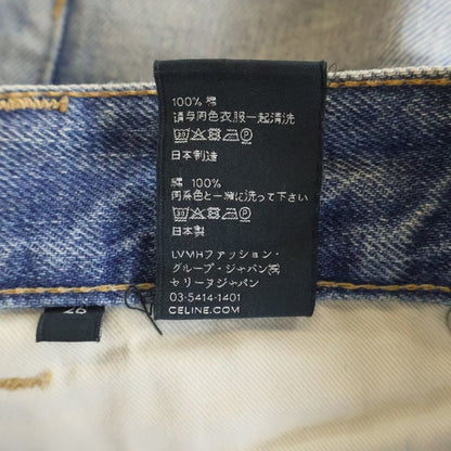 Celine Wesley Jeans West Side Wash Destroy Denim Pants Indigo — view 8