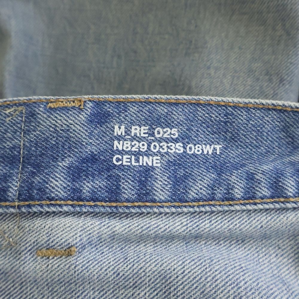 Celine Wesley Jeans West Side Wash Destroy Denim Pants Indigo — view 7