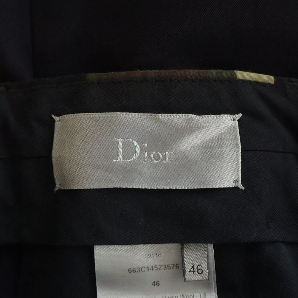 Dior Wool Pants Camouflage Contrast Trousers Black — view 7