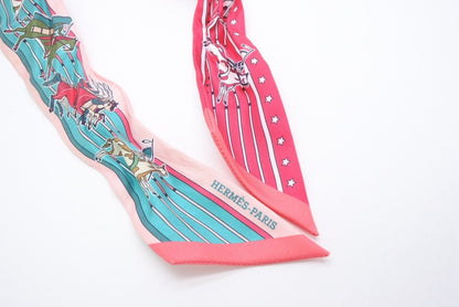 Hermes Twilly Horseback Equipment Multicolor Scarf — view 3