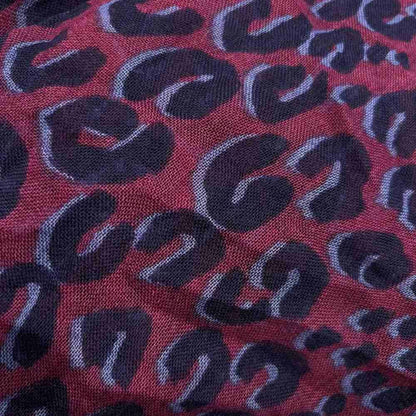 Louis Vuitton Cashmere Silk Etole Leopard Print Shawl Scarf Red — view 2